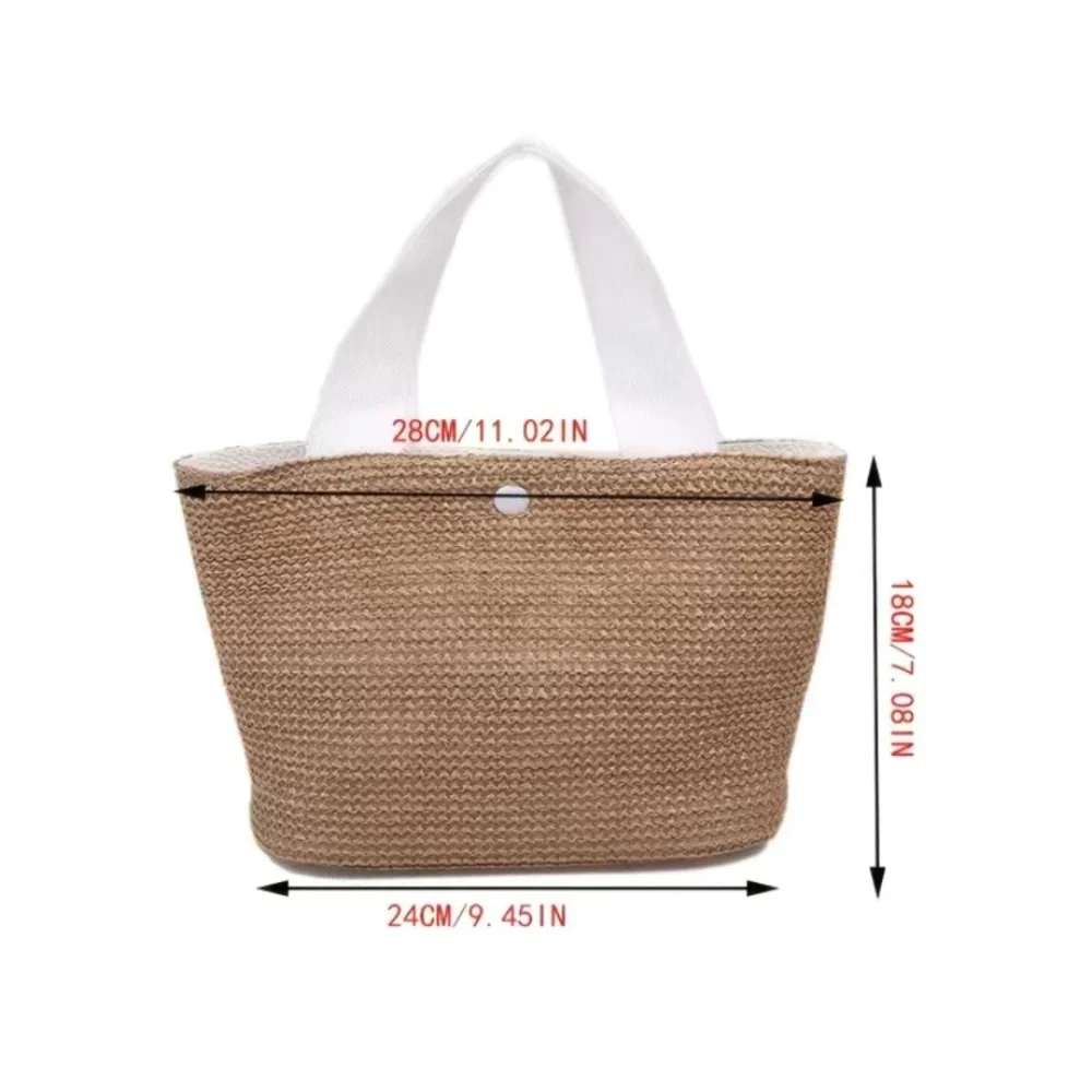 Sunshine Vibez Small Tote Bag, Beach Bag, Straw Tote Handbag White Handle New! - Picture 6 of 8